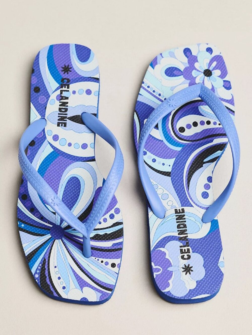 Celandine Eva Flip Flops, Blue Sz 7, NWT